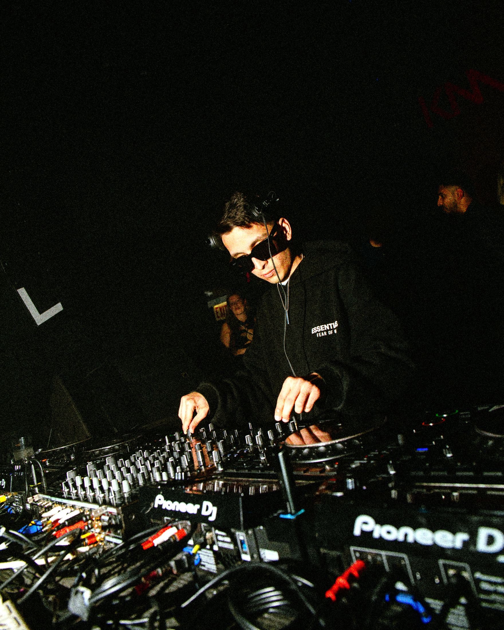 Kike Moreno working the mixer in low light